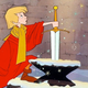 Like this except much older and much more Manhattan-y, and also imagine a cop standing there too. Image: The Sword in the Stone (1963)